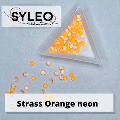 SYLEO Nicht-Hotfix-Strasssteine in Neonorange: Größe SS16 – 144 Neonorange-Strasssteine