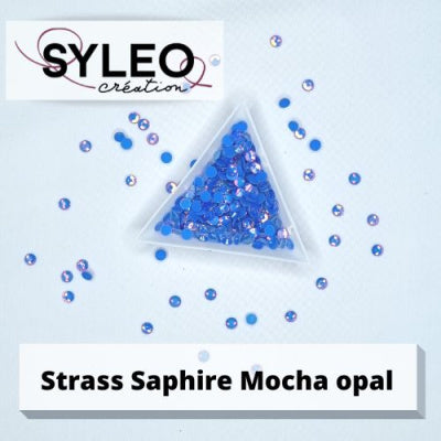 SYLEO Nicht-Hotfix-Strasssteine, Saphir-Mokka-Opal, Farbe: Größe SS16, Saphir-Mokka-Opal-Strasssteine