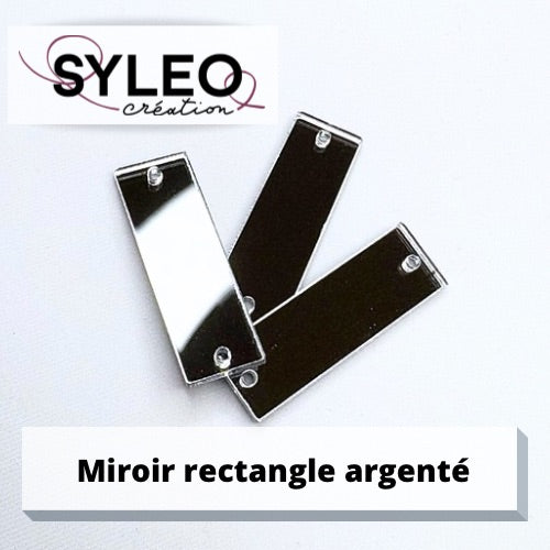 Miroir à coudre rectangle argenté