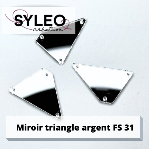 Miroir à coudre forme triangle FS31 argent ou doré
