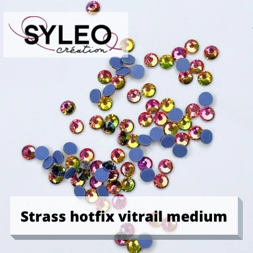 SYLEO Hotfix-Strasssteine Kristallfarbe AB: Größe SS20 - 480 Strasssteine