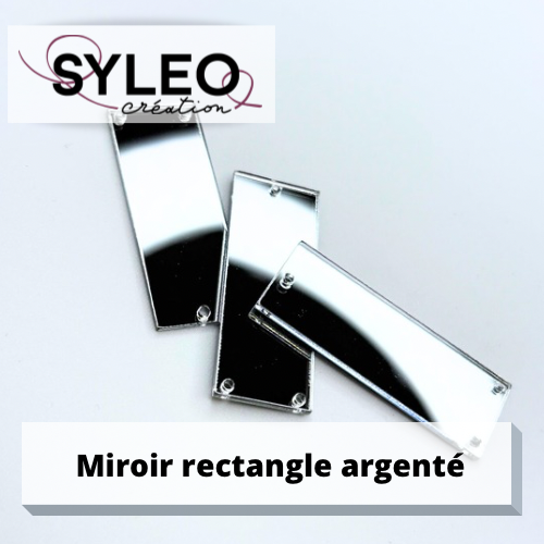 Miroir à coudre rectangle argenté