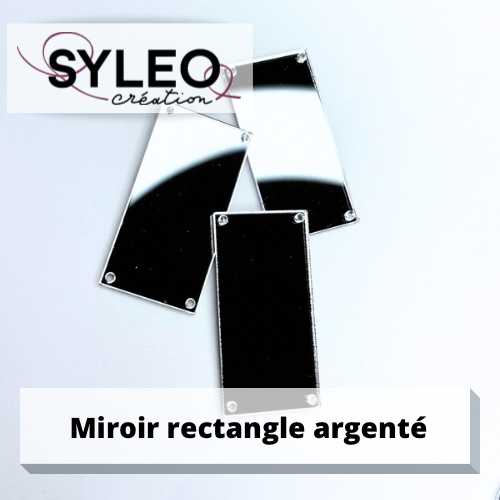 Miroir à coudre rectangle argenté