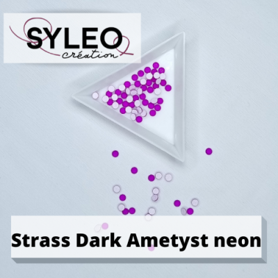 SYLEO non-hotfix rhinestones in Dark Ametyst neon color