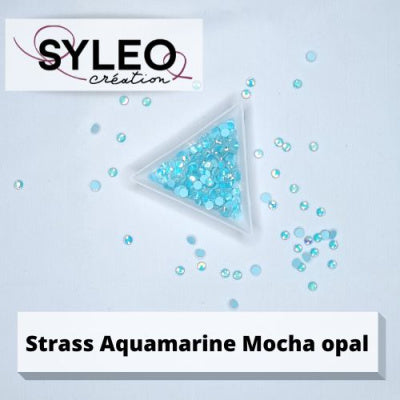 SYLEO non-hotfix rhinestones in Aquamarine mocha-opal color