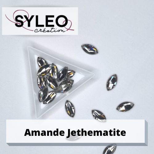 Pierre à coudre amande jethematite 9X18 mm