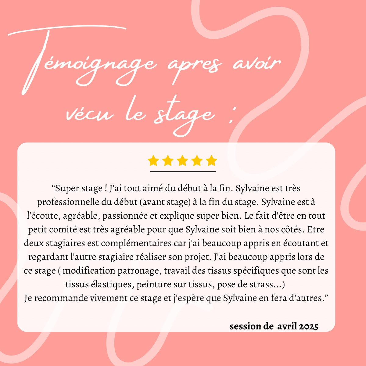 Stage de couture « Apprends à coudre ton justaucorps »  - 35 h en présentiel