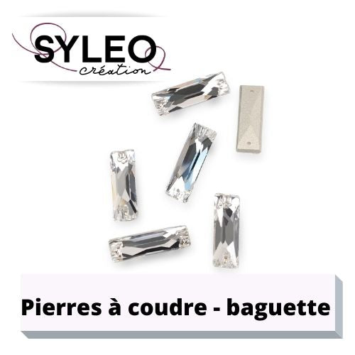 Pierre à coudre baguette cristal taillé 5X15 mm