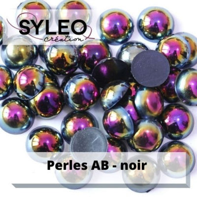 Demi perles taille 6 mm Noir AB