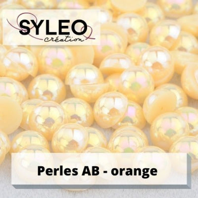 Demi perles taille 6 mm orange AB