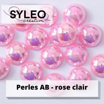 Demi perles taille 6 mm rose clair AB