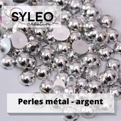 Demi perles taille 6 mm argent