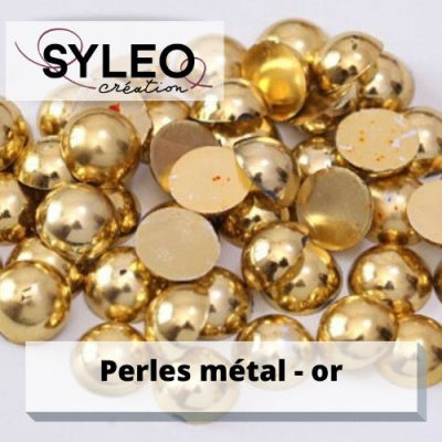 Demi perles taille 6 mm doré: Or Métallisé 50