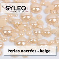 Demi perles taille 6 mm Beige nacré