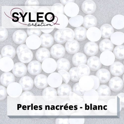 Demi perles taille 8 mm blanc nacré