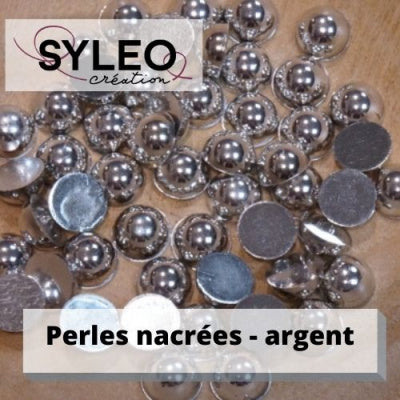 Demi perles taille 8 mm argent