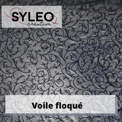 Beflockter Voile-Stoff mit Blumenmuster