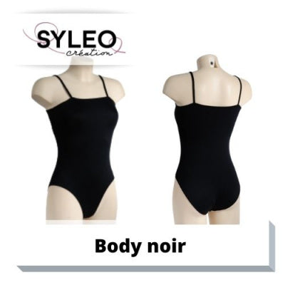 Extra-black leotard with thin straps