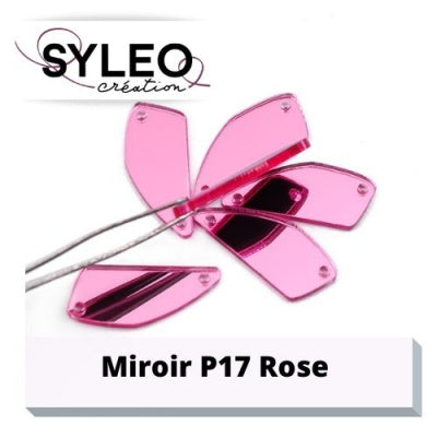 Miroir à coudre forme pétale P17 rose