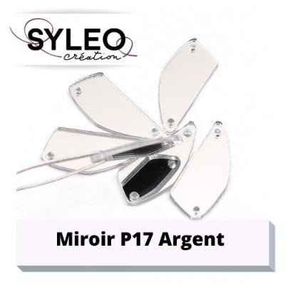 Petal-shaped sewing mirror P17 silver