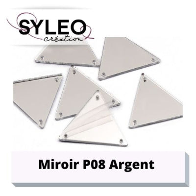 Miroir à coudre triangle argenté