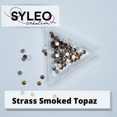 SYLEO non-hotfix rhinestones in Smoked Topaz color