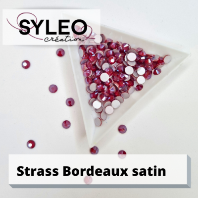 Strass SYLEO non hotfix coloris bordeaux satin : Taille ss20